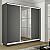 Шкаф-купе 2400x600x2400 Экспресс 2 Серый Диамант зеркало, ЛДСП