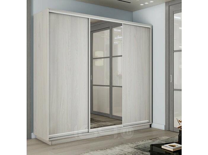 Шкаф-купе 1800x450x2200 Экспресс 2 Ясень Анкор светлый зеркало, ЛДСП