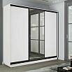 Шкаф-купе 2400x450x2200 Экспресс 2 Белый снег зеркало, ЛДСП