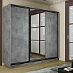 Шкаф-купе 2400x600x2400 Экспресс 2 Бетон зеркало, ЛДСП