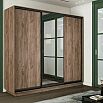 Шкаф-купе 2400x600x2400 Экспресс 2 Дуб Крафт табачный зеркало, ЛДСП