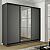 Шкаф-купе 1800x450x2200 Экспресс 2 Серый Диамант зеркало, ЛДСП