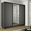 Шкаф-купе 1800x450x2200 Экспресс 2 Серый Диамант зеркало, ЛДСП