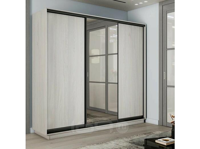 Шкаф-купе 1800x450x2200 Экспресс 2 Ясень Анкор светлый зеркало, ЛДСП