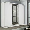 Шкаф-купе 2100x600x2200 Экспресс 2 Белый снег зеркало, ЛДСП