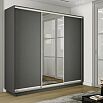 Шкаф-купе 1800x600x2200 Экспресс 2 Серый Диамант зеркало, ЛДСП