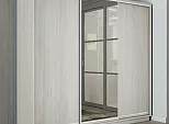 Шкаф Экспресс 2 3-х дверный Трио ЛДСП Зеркало ЛДСП (Серебряный профиль) Ясень Анкор светлый 1800x2200x600