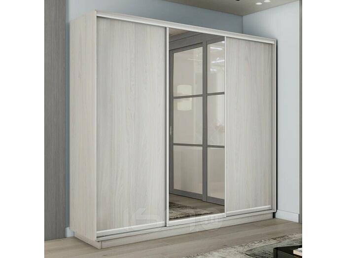 Шкаф-купе 1800x450x2400 Экспресс 2 Ясень Анкор светлый зеркало, ЛДСП