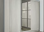 Шкаф Экспресс 2 3-х дверный Трио ЛДСП Зеркало ЛДСП (Серебряный профиль) Ясень Анкор светлый 1800x2400x600