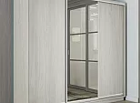 Шкаф Экспресс 2 3-х дверный Трио ЛДСП Зеркало ЛДСП (Серебряный профиль) Ясень Анкор светлый 2400x2400x600