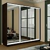 Шкаф-купе 2400x600x2200 Экспресс 2 Вегне/вегне зеркало, ЛДСП
