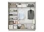 Шкаф Экспресс 2 3-х дверный Трио Зеркало (Белый профиль) Ясень Анкор светлый 2400x2400x450