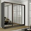 Шкаф-купе 2400x450x2200 Экспресс 2 Серый Диамант зеркало, ЛДСП