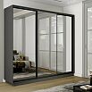 Шкаф-купе 2100x600x2400 Экспресс 2 Серый Диамант зеркало, ЛДСП