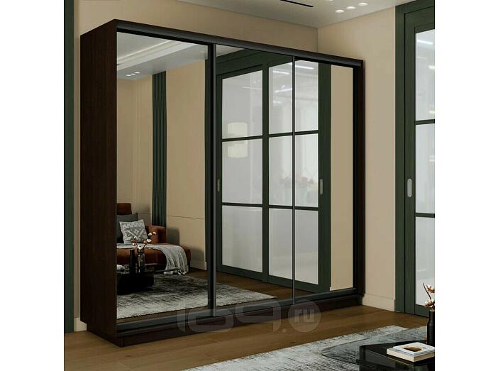 Шкаф-купе 1800x450x2400 Экспресс 2 Вегне/вегне зеркало, ЛДСП