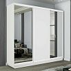 Шкаф-купе 1800x600x2200 Экспресс 2 Белый снег зеркало, ЛДСП