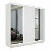 Шкаф-купе 1800x450x2400 Экспресс 2 Белый снег зеркало, ЛДСП