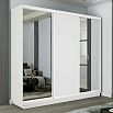 Шкаф-купе 2100x600x2200 Экспресс 2 Белый снег зеркало, ЛДСП