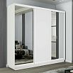 Шкаф-купе 2100x450x2400 Экспресс 2 Белый снег зеркало, ЛДСП
