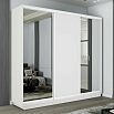 Шкаф-купе 2400x600x2200 Экспресс 2 Белый снег зеркало, ЛДСП