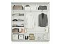 Шкаф Экспресс 2 3-х дверный Трио Зеркало ЛДСП Зеркало (Белый профиль) Белый снег 2400x2400x450