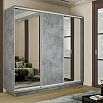 Шкаф-купе 1800x450x2200 Экспресс 2 Бетон зеркало, ЛДСП