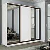 Шкаф-купе 1800x600x2200 Экспресс 2 Белый снег зеркало, ЛДСП