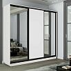 Шкаф-купе 2400x600x2200 Экспресс 2 Белый снег зеркало, ЛДСП