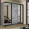 Шкаф-купе 1800x450x2400 Экспресс 2 Бетон зеркало, ЛДСП