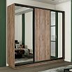 Шкаф-купе 2100x450x2400 Экспресс 2 Дуб Крафт табачный зеркало, ЛДСП