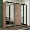Шкаф-купе 2400x450x2400 Экспресс 2 Дуб Крафт табачный зеркало, ЛДСП