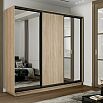 Шкаф-купе 2100x450x2400 Экспресс 2 Дуб сонома зеркало, ЛДСП