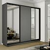 Шкаф-купе 2100x450x2400 Экспресс 2 Серый Диамант зеркало, ЛДСП