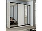 Шкаф Экспресс 2 3-х дверный Трио Зеркало ЛДСП Зеркало (Чёрный профиль) Ясень Анкор светлый 1800x2200x450