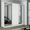 Шкаф-купе 2400x600x2200 Экспресс 2 Белый снег зеркало, ЛДСП