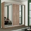 Шкаф-купе 1800x450x2400 Экспресс 2 Дуб Крафт табачный зеркало, ЛДСП