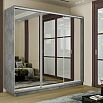 Шкаф-купе 1800x450x2200 Экспресс 2 Бетон зеркало, ЛДСП