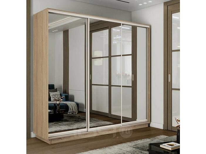 Шкаф-купе 1800x600x2200 Экспресс 2 Дуб сонома зеркало, ЛДСП