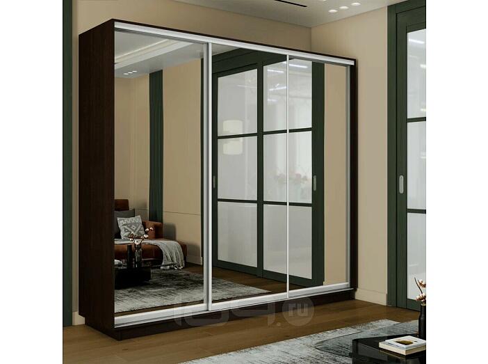 Шкаф-купе 2400x450x2200 Экспресс 2 Вегне зеркало, ЛДСП