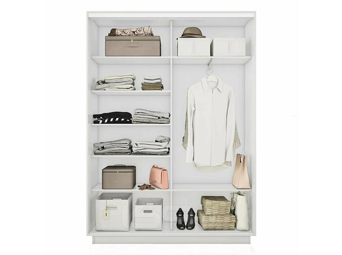 Шкаф Экспресс 2 Широкий 2-х дверный Дуо ЛДСП (Белый профиль) Белый снег 1800*2200*600