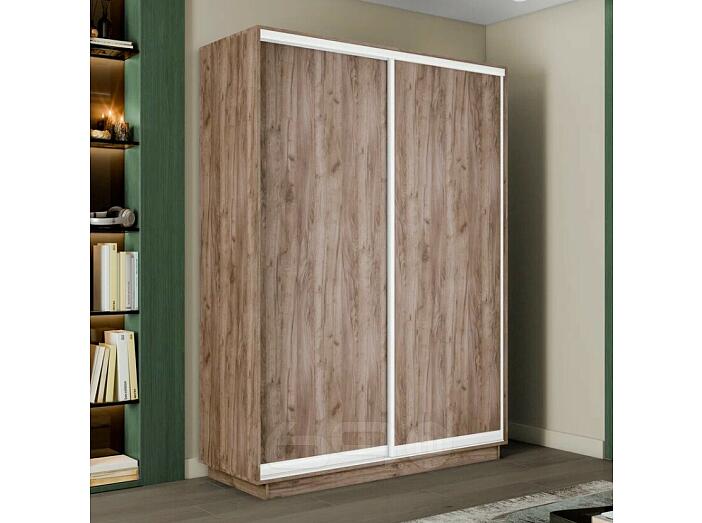 Шкаф Экспресс 2 Широкий 2-х дверный Дуо ЛДСП (Белый профиль) Дуб Крафт Табачный 1800*2400*450