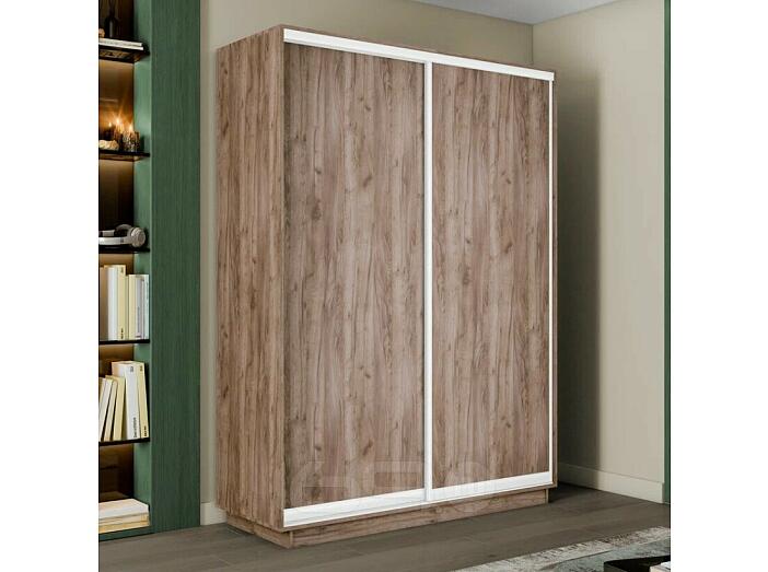 Шкаф Экспресс 2 Широкий 2-х дверный Дуо ЛДСП (Белый профиль) Дуб Крафт Табачный 1800*2400*600