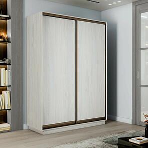 Шкаф Экспресс 2 Широкий 2-х дверный Дуо ЛДСП (Бронзовый профиль) Ясень Анкор светлый 1800*2200*450