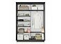 Шкаф Экспресс 2 Широкий 2-х дверный Дуо ЛДСП (Чёрный профиль) Серый Диамант 1800*2200*450