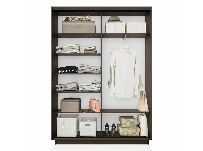 Шкаф Экспресс 2 Широкий 2-х дверный Дуо ЛДСП (Чёрный профиль) Венге 1800*2200*600