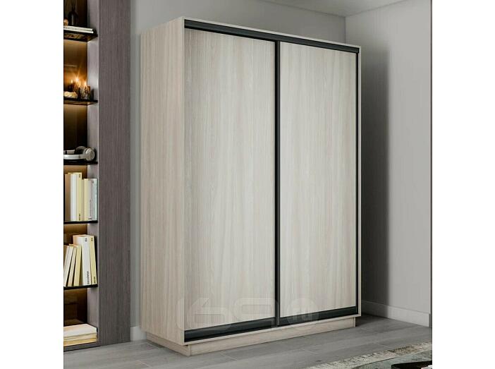 Шкаф Экспресс 2 Широкий 2-х дверный Дуо ЛДСП (Чёрный профиль) Ясень Анкор светлый 1800*2400*600 Шкаф Экспресс 2 Широкий 2-х дверный Дуо ЛДСП (Чёрный профиль) Ясень Анкор светлый 1800*2400*600