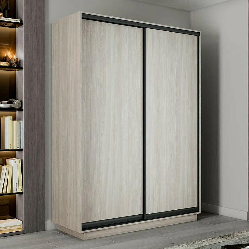 Шкаф Экспресс 2 Широкий 2-х дверный Дуо ЛДСП Чёрный профиль Ясень Анкор светлый 18002400600 39680₽