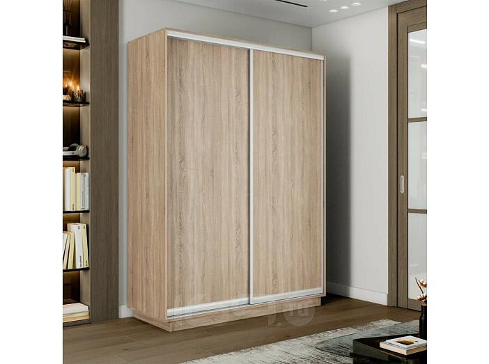 Шкаф Экспресс 2 Широкий 2-х дверный Дуо ЛДСП (Серебряный профиль) Дуб сонома 1800*2400*600