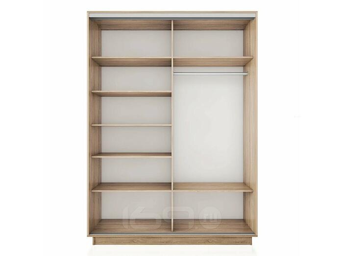 Шкаф Экспресс 2 Широкий 2-х дверный Дуо Зеркало (Бронзовый профиль) Дуб сонома 1800*2400*600