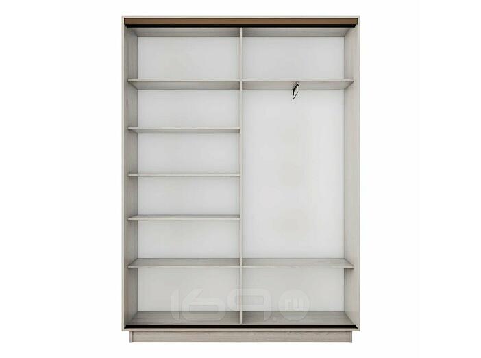 Шкаф Экспресс 2 Широкий 2-х дверный Дуо Зеркало (Бронзовый профиль) Ясень Анкор светлый 1800*2400*450